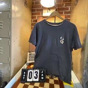 VANS Shirt Mens Medium Gray Dazed Egg Smiley Face Patch Skate Skater Streetwear